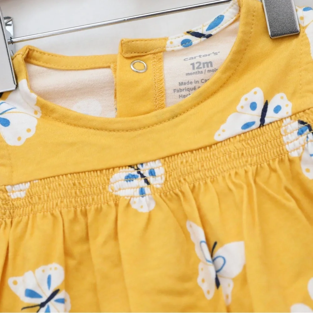 Set of 4 baby girl clothes 12m infant Carter's shorts bodysuits top new NWOT